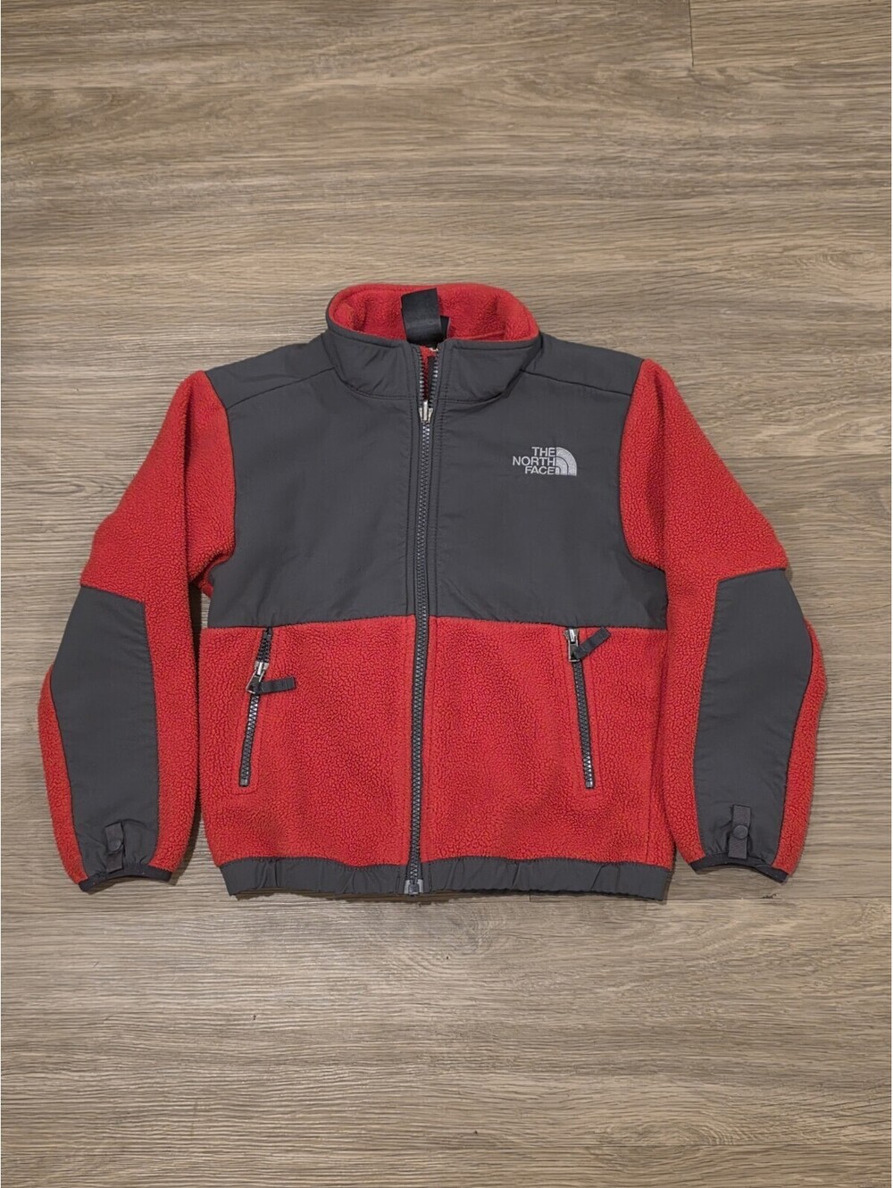 The North Face Denali Fleece Jacket Youth XS 6 Red Grey Full Zip Outerwear